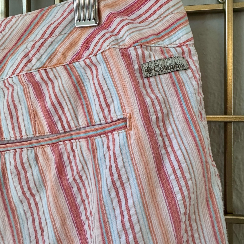 Columbia River Resort Striped Shorts Pink Cotton Petite 10 Summer - Picture 5 of 6